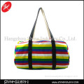 new leisure travel bag/colorful stripe shoulder bag/fashion weekender bag